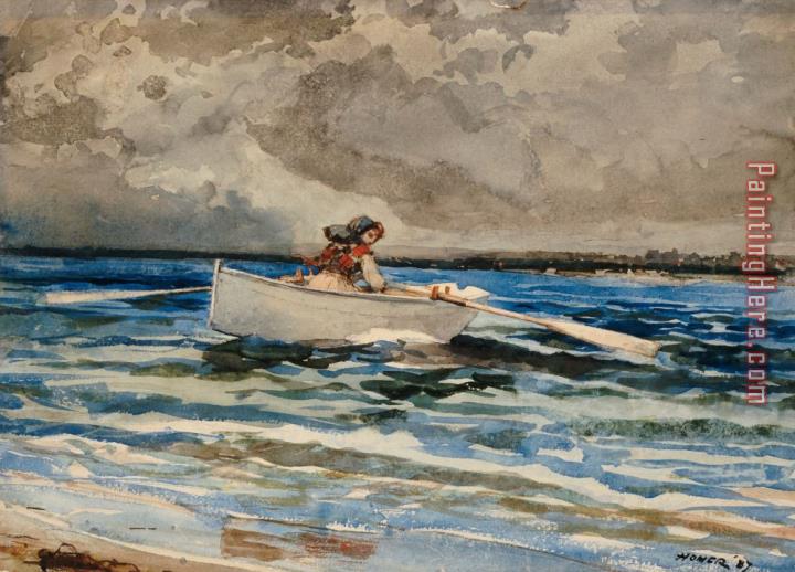 Winslow Homer Rowing at Prouts Neck